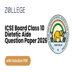 ICSE Board Class 10 Dietetic Aide Question Paper 2026 with Solutions